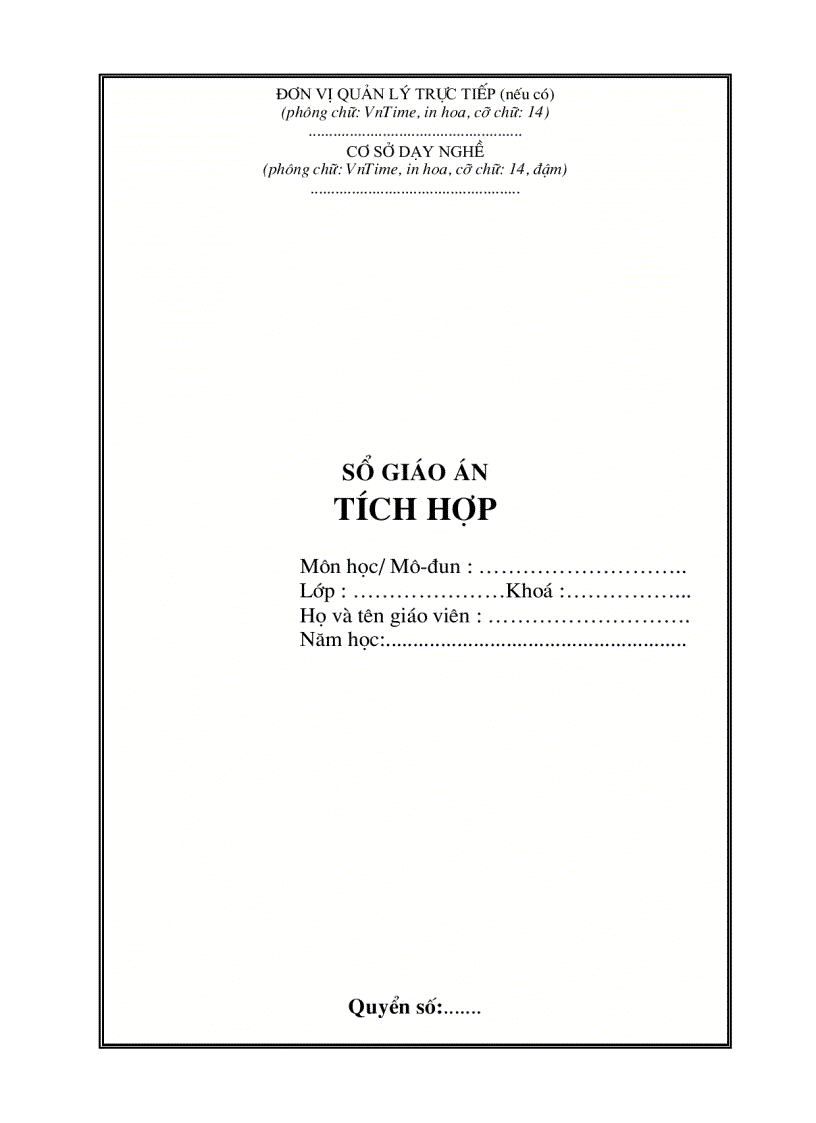 image for page Mẫu giáo án Lý thuyết Thực hành Tích hợp dạy nghề