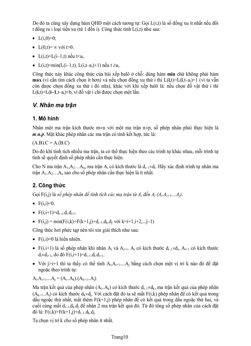 image for page Một số bài toán Quy hoạch động