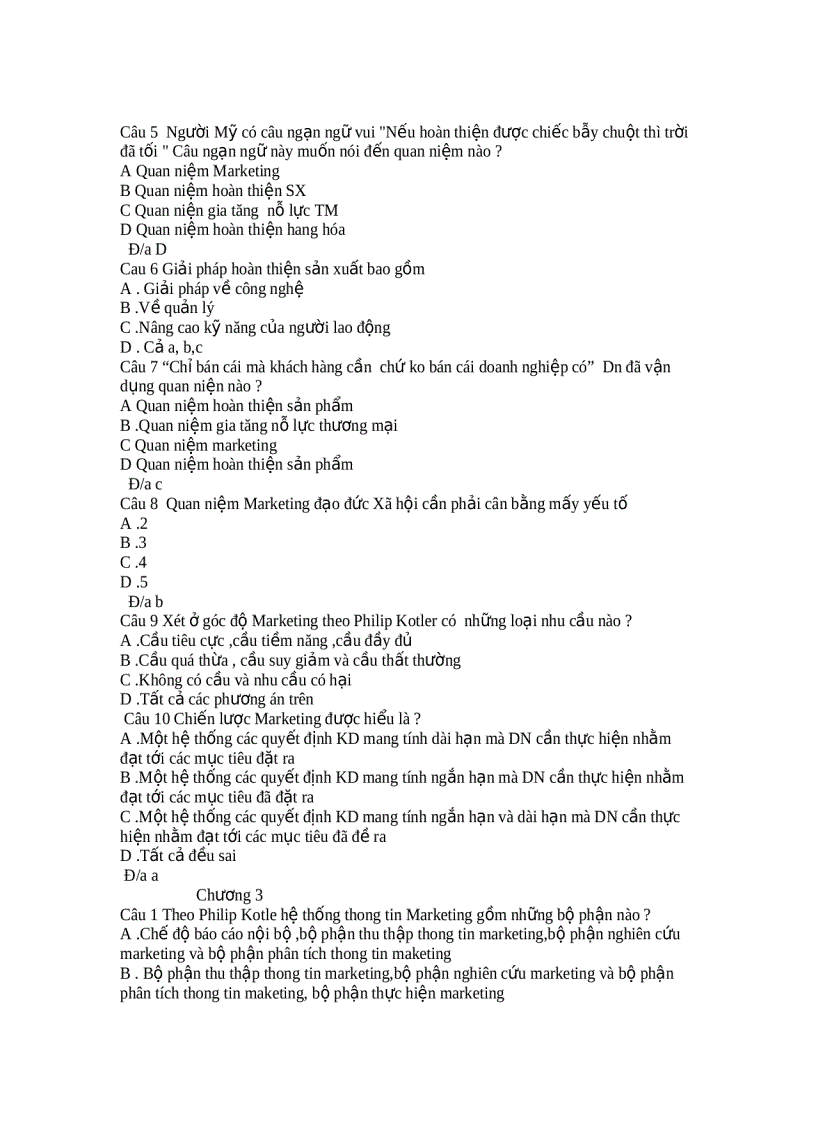 image for page Bộ đề Trắc Nghiệm Môn Marketing