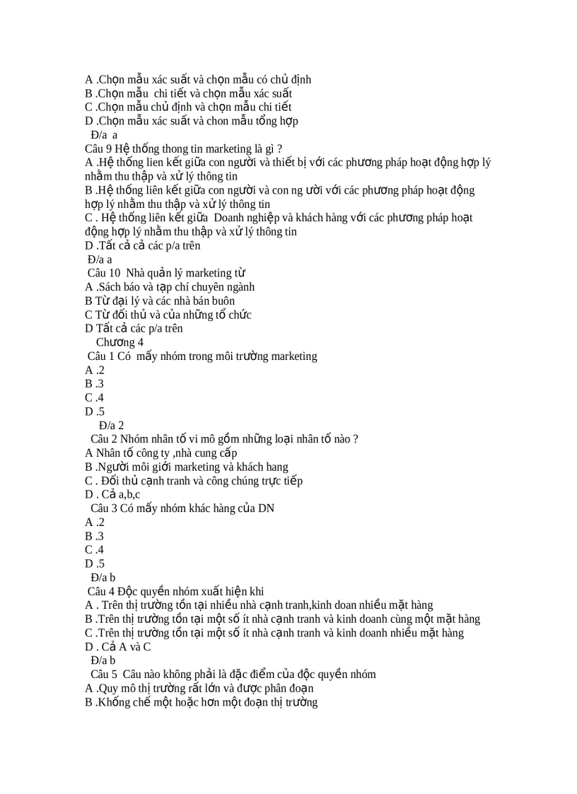 image for page Bộ đề Trắc Nghiệm Môn Marketing