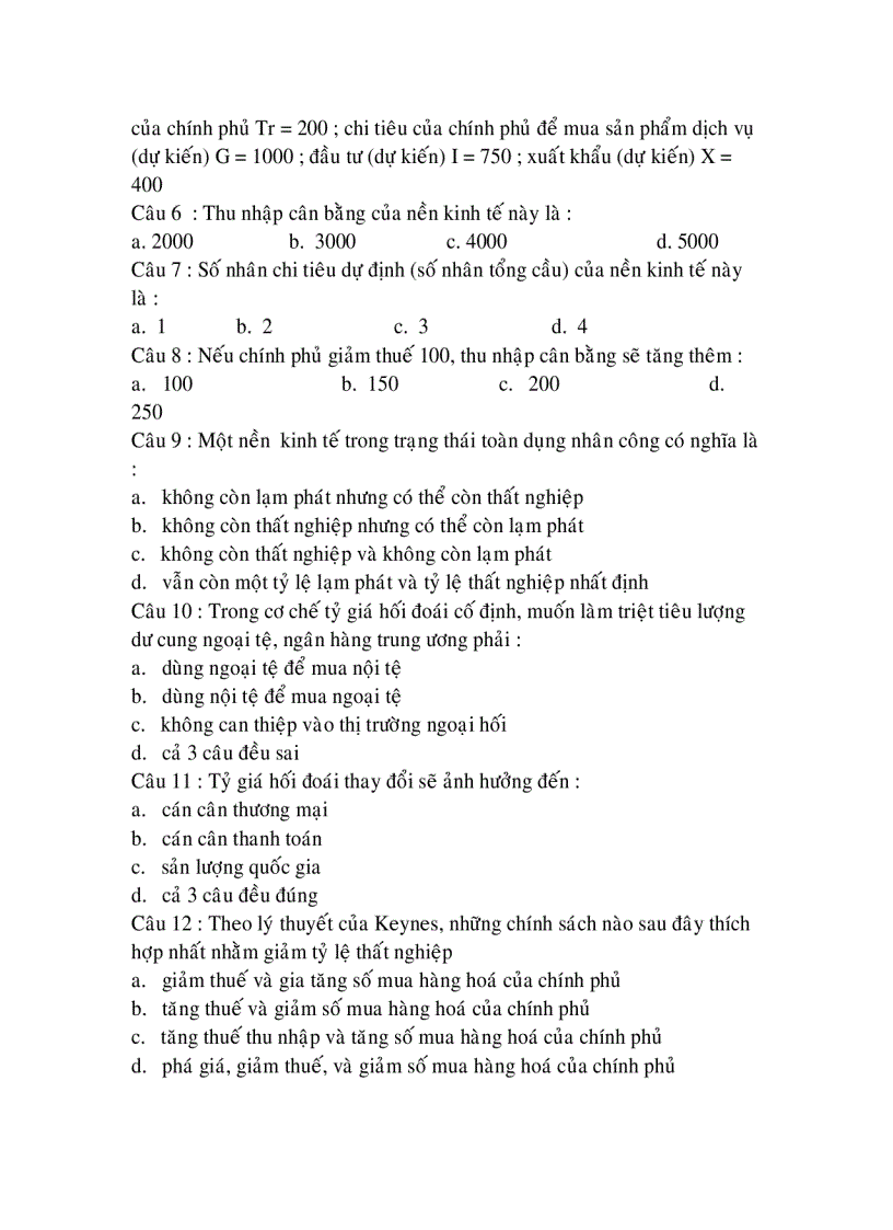 image for page Bộ đề thi trắc nghiệm kinh tế vĩ mô 2