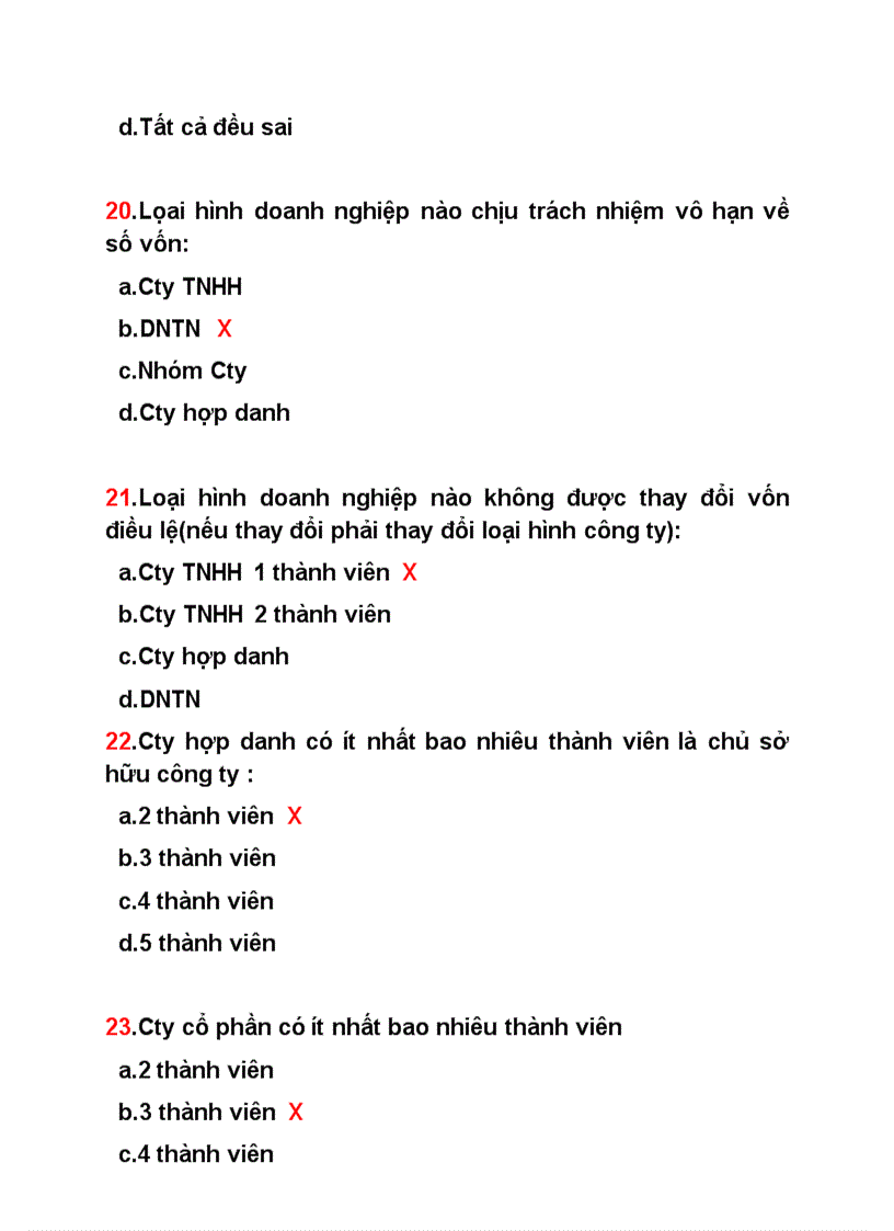image for page Câu hỏi trắc nghiệm luật kinh tế luật doanh nghiệp