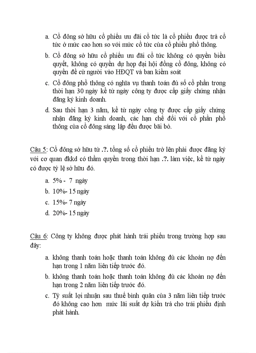 image for page Câu hỏi trắc nghiệm luật kinh tế luật doanh nghiệp