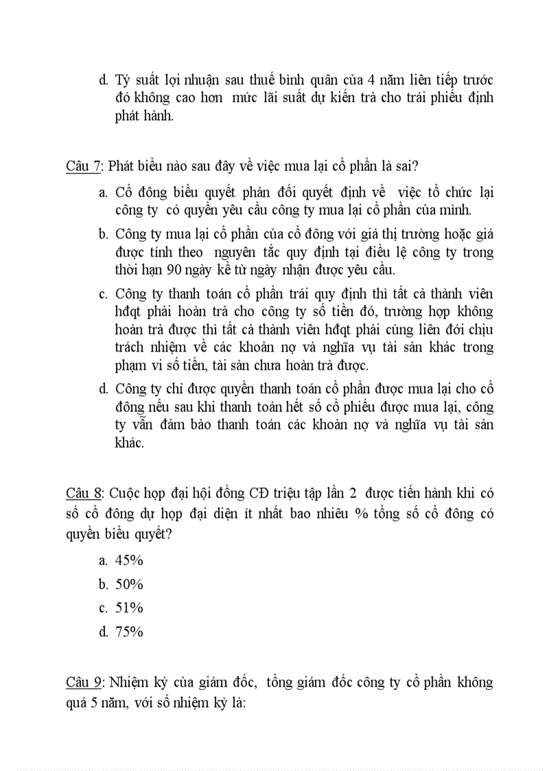 image for page Câu hỏi trắc nghiệm luật kinh tế luật doanh nghiệp