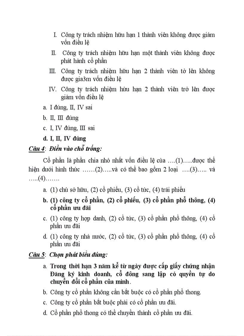 image for page Câu hỏi trắc nghiệm luật kinh tế luật doanh nghiệp