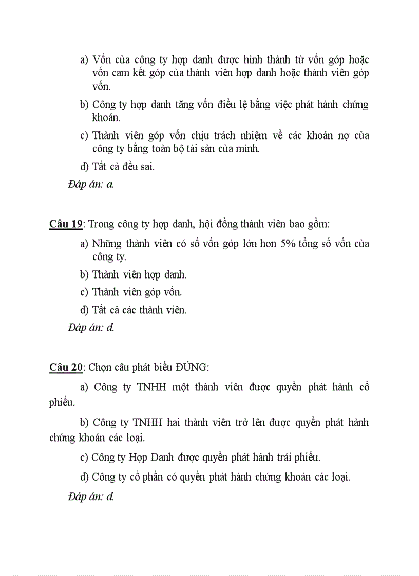 image for page Câu hỏi trắc nghiệm luật kinh tế luật doanh nghiệp