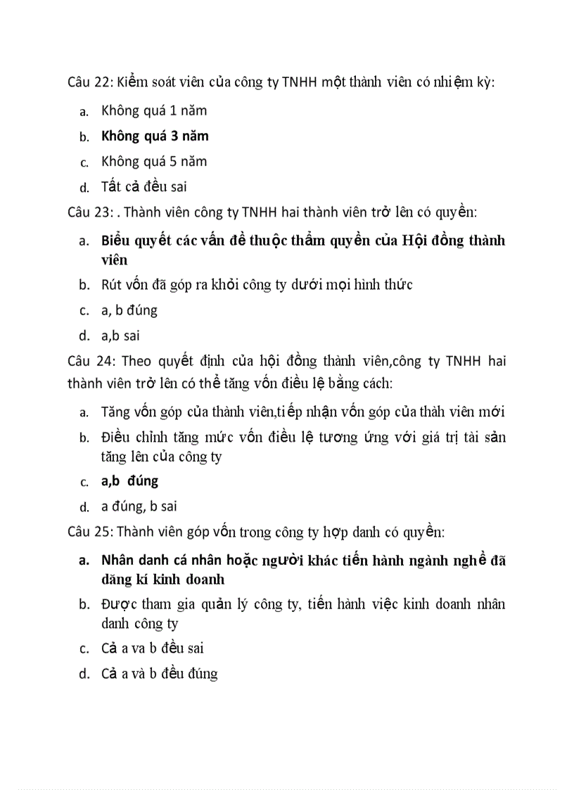 image for page Câu hỏi trắc nghiệm luật kinh tế luật doanh nghiệp