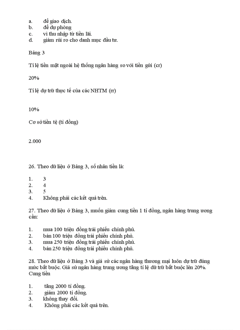 image for page Đề thi trắc nghiệm cuối học phần môn Kinh tế vĩ mô