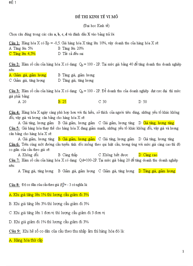 image for page Đề thi trắc nghiệm kinh tế vi mô có đáp án