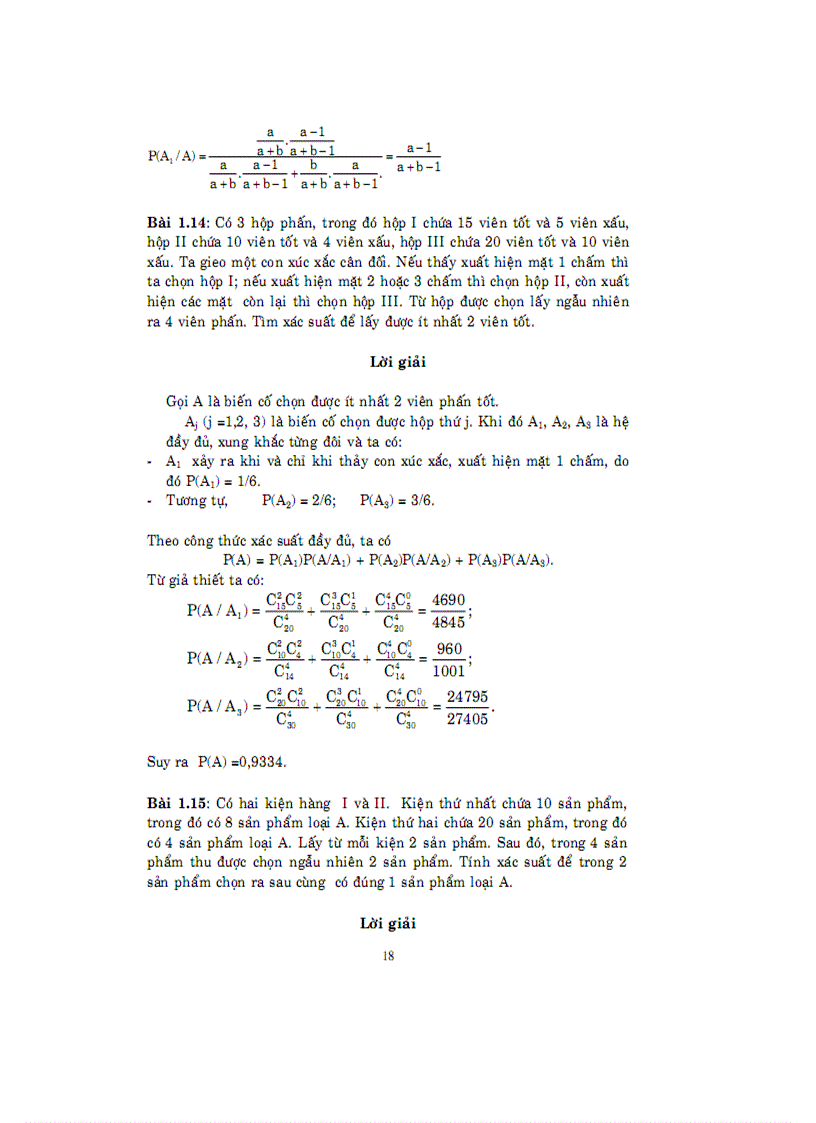 image for page Bài tập Bài giải môn Xác Suất Thống kê rất hay