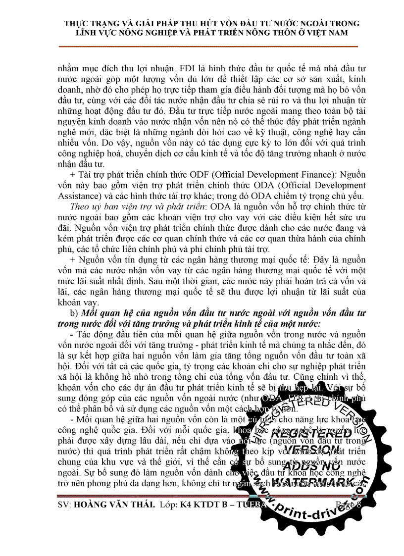 image for page Thực trạng và giải pháp thu hút vốn đầu tư nước ngoài trong lĩnh vực nông nghiệp và phát triển nông thôn ở Việt Nam