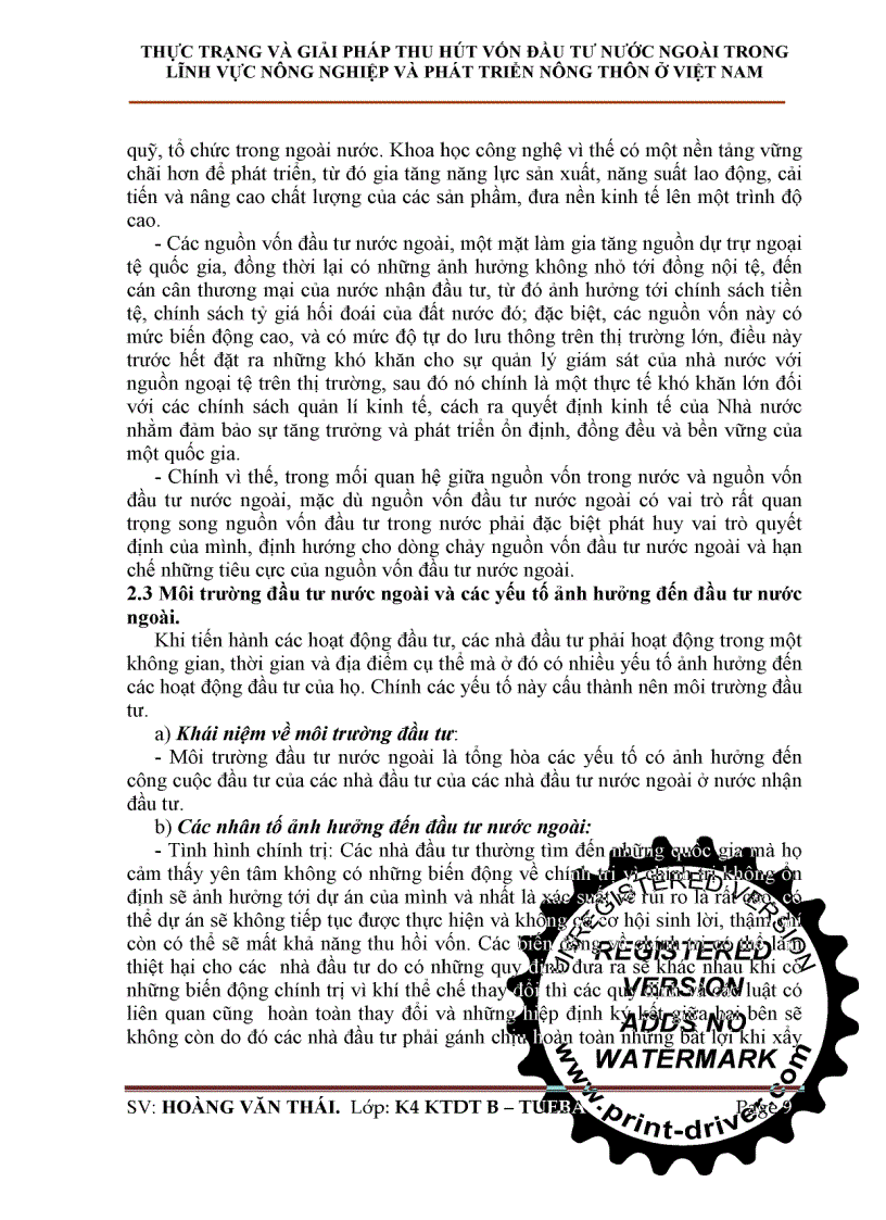 image for page Thực trạng và giải pháp thu hút vốn đầu tư nước ngoài trong lĩnh vực nông nghiệp và phát triển nông thôn ở Việt Nam