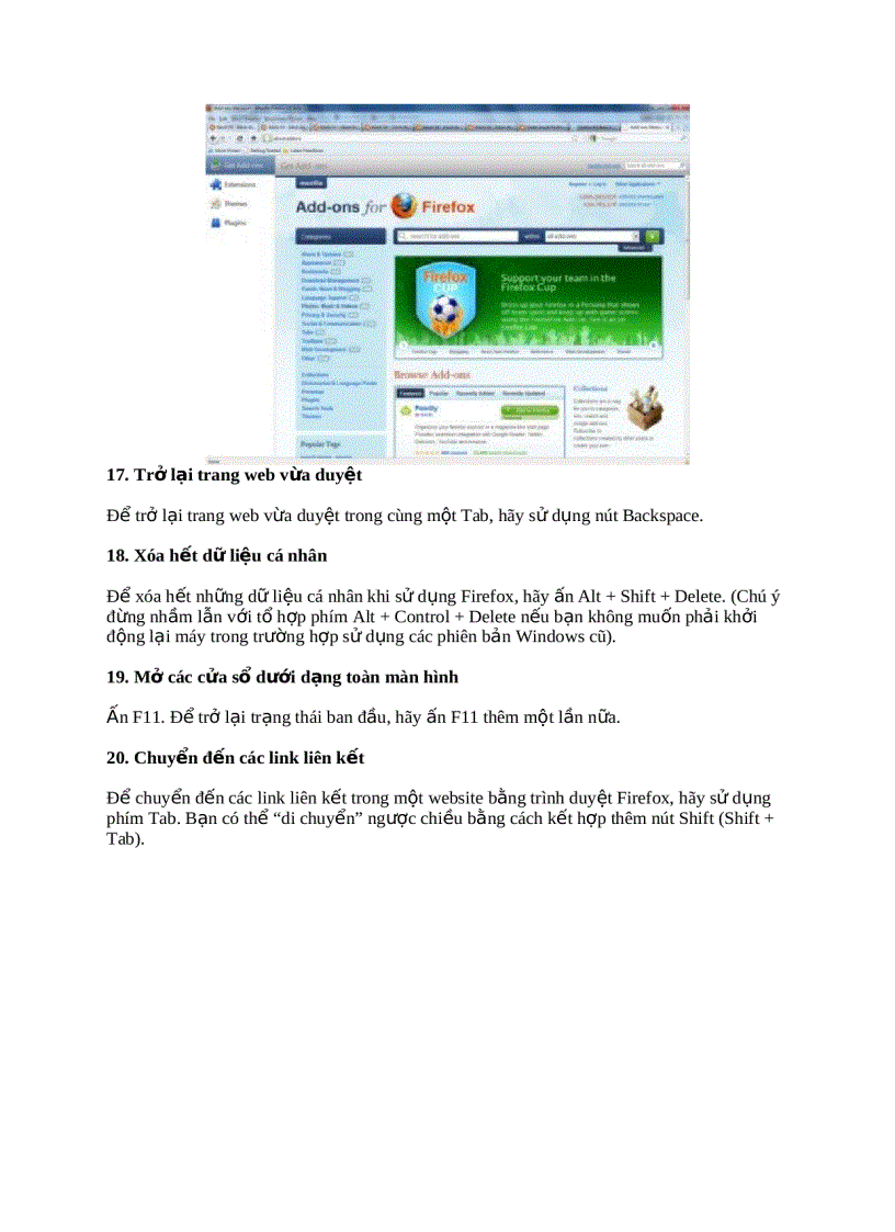 image for page 20 phím tắt trong IE và Firefox giúp bạn lướt web ngon hơn