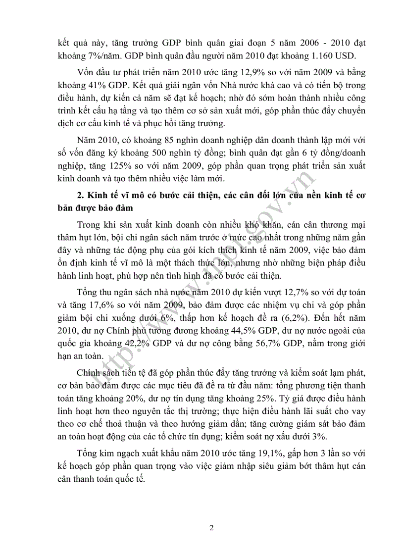 image for page Tổng quan tình hình kinh tế vĩ mô năm 2010 và định hướng cho năm 2011