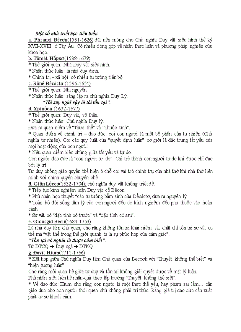 image for page Triết học Tây Âu cận đại thế kỉ XVII XVIII