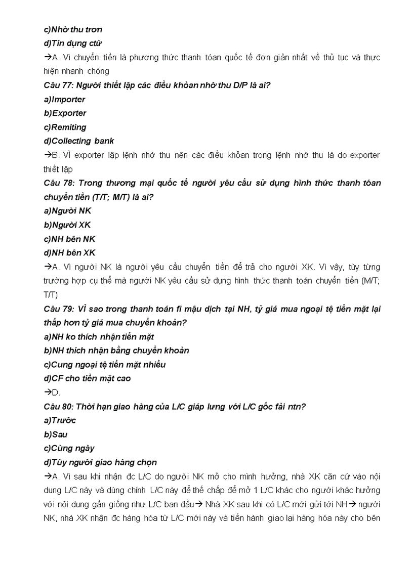 image for page Đề thi trắc nghiệm thanh toán quốc tế có đáp án