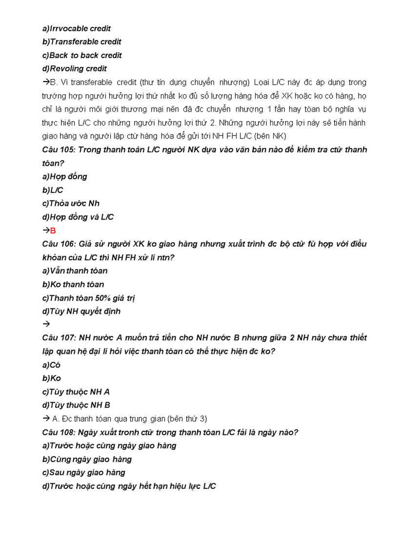 image for page Đề thi trắc nghiệm thanh toán quốc tế có đáp án