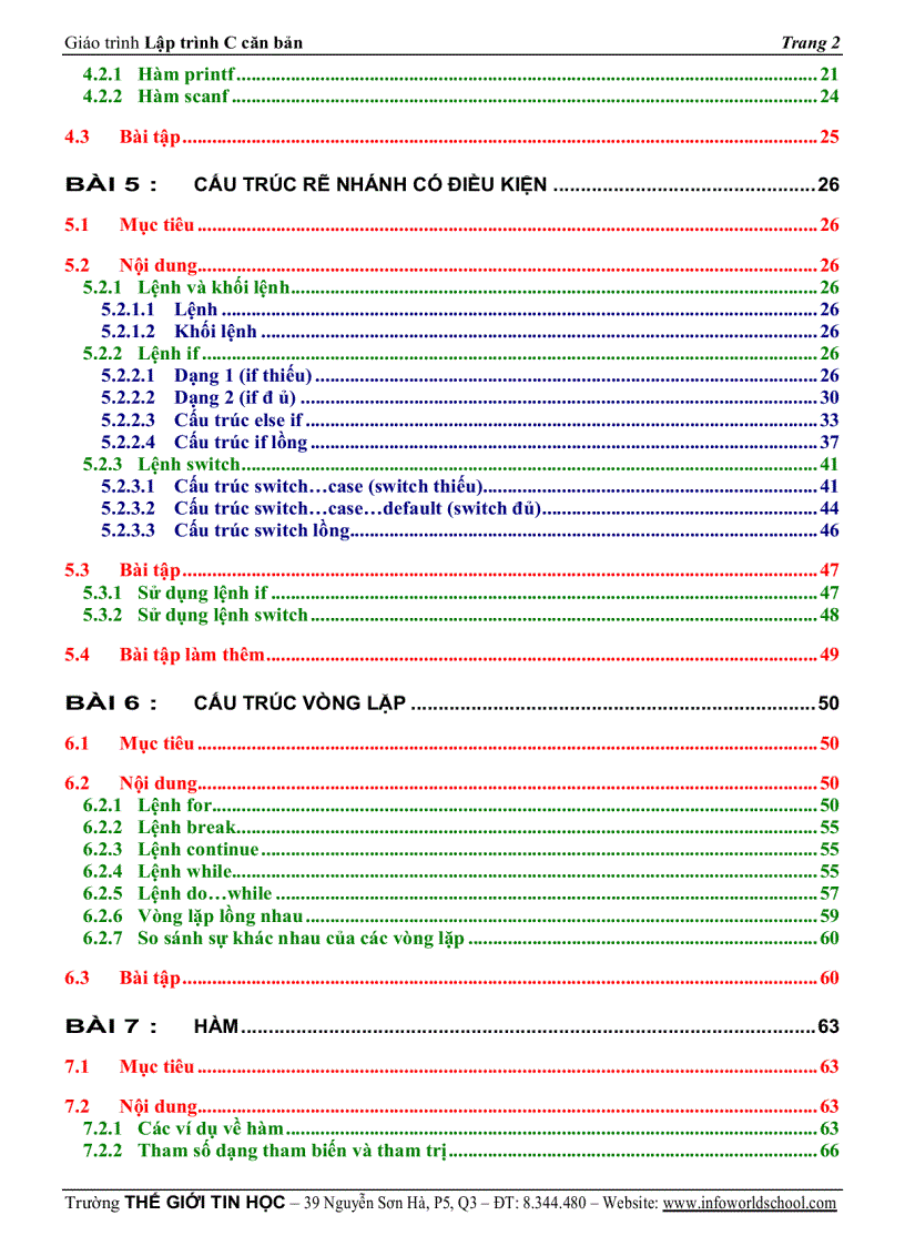 Giáo trình lập trình c căn bản