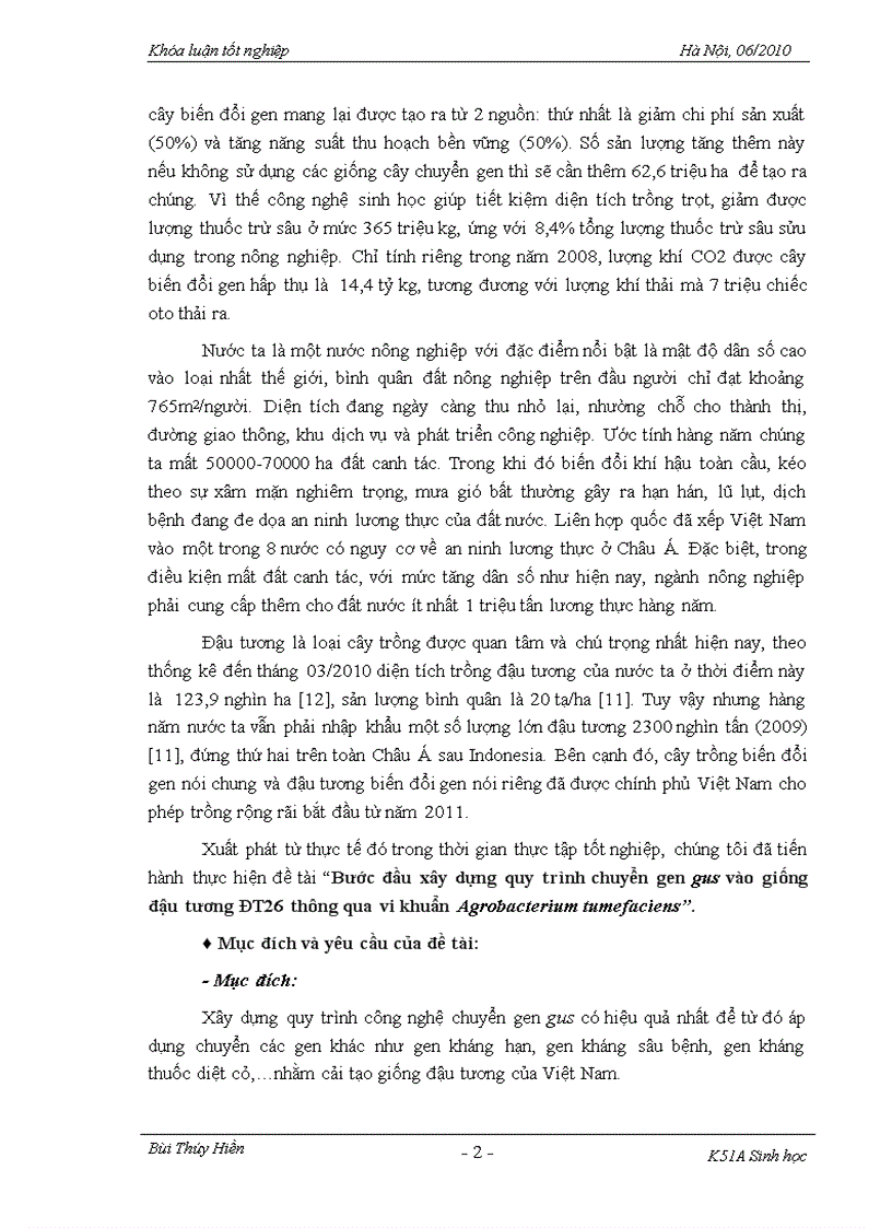 image for page Xây dựng quy trình chuyển gen gus vào giống đậu tương ĐT26 thông qua vi khuẩn Agrobacterium tumefaciens và quy trình tái sinh cây