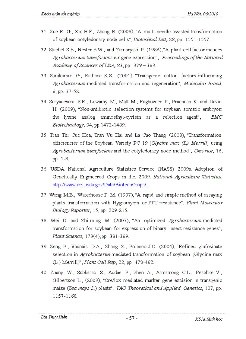 image for page Xây dựng quy trình chuyển gen gus vào giống đậu tương ĐT26 thông qua vi khuẩn Agrobacterium tumefaciens và quy trình tái sinh cây