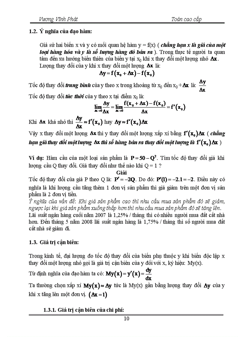 image for page Giáo trình Toán cao cấp cho các nhà kinh tế có Toán ứng dụng trong kinh tế