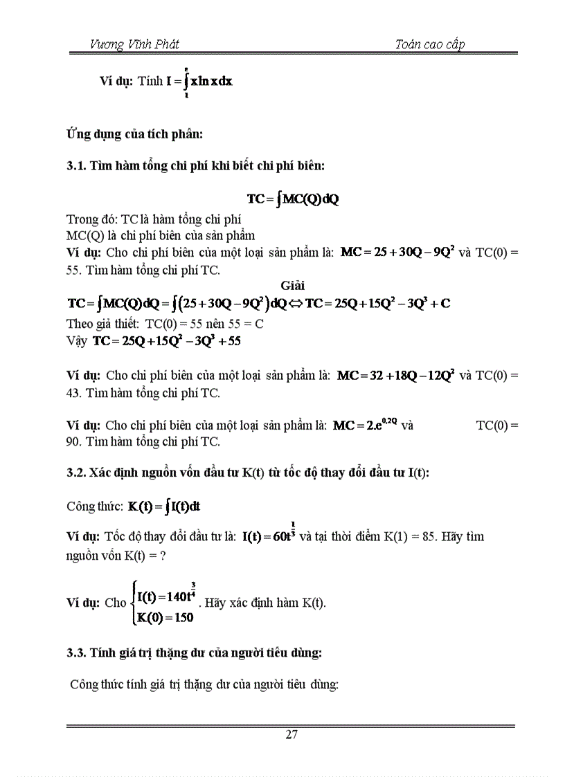 image for page Giáo trình Toán cao cấp cho các nhà kinh tế có Toán ứng dụng trong kinh tế