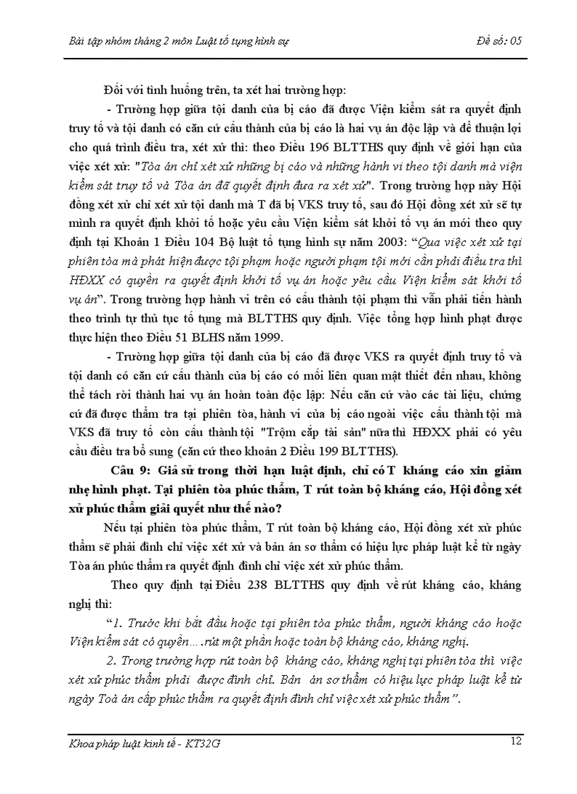 image for page Tình huống và bài giải môn Luật tố tụng hình sự