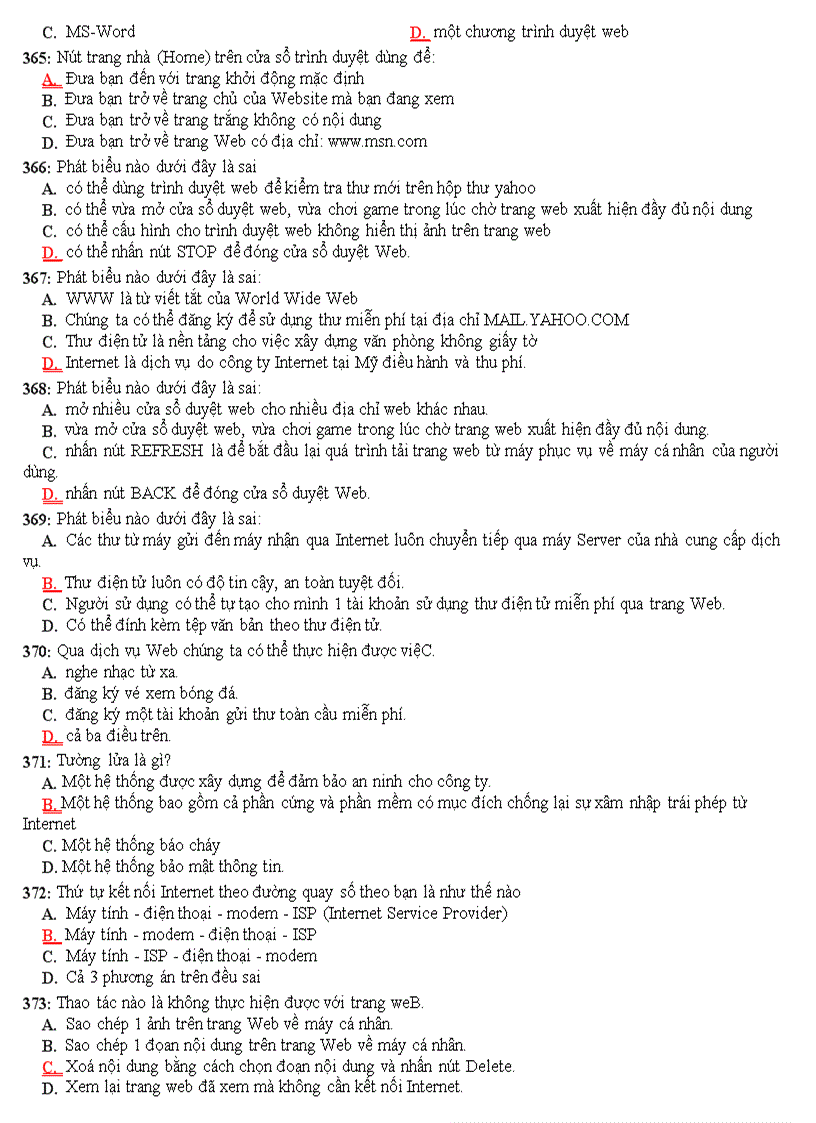 image for page Ngân hàng câu hỏi trắc nghiệm ôn thi tin học đại cương