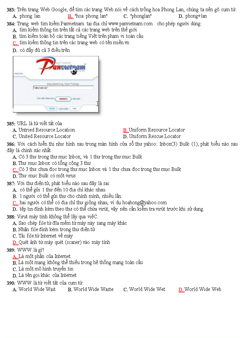 image for page Ngân hàng câu hỏi trắc nghiệm ôn thi tin học đại cương