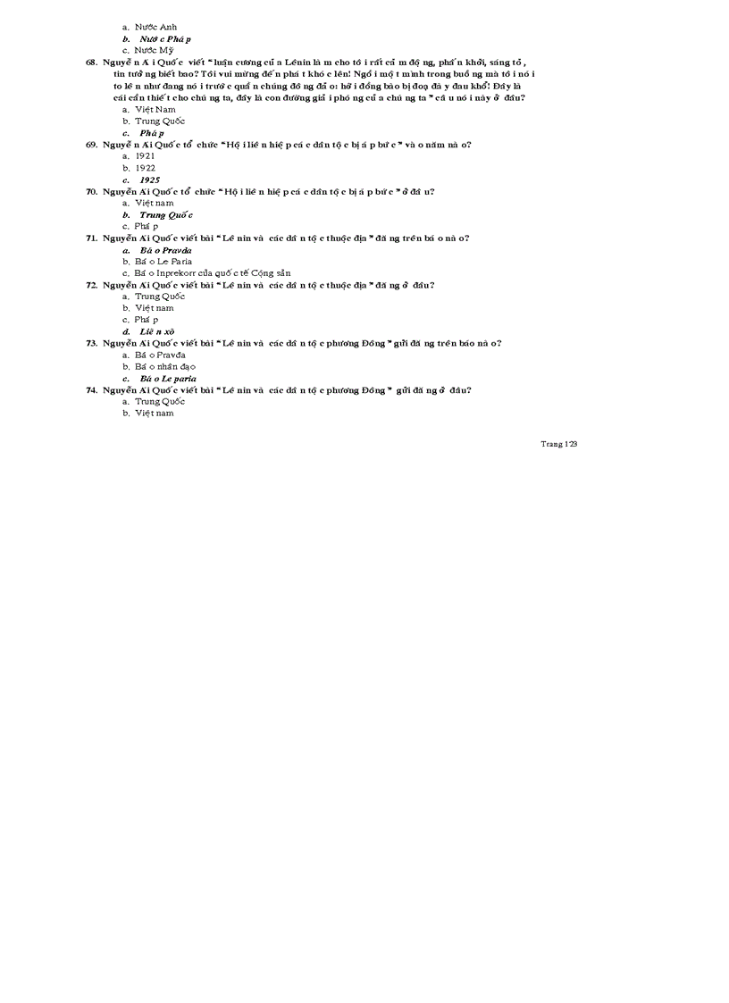 image for page 300 câu trắc nghiệm có đáp án môn tư tưởng Hồ Chí Minh file word