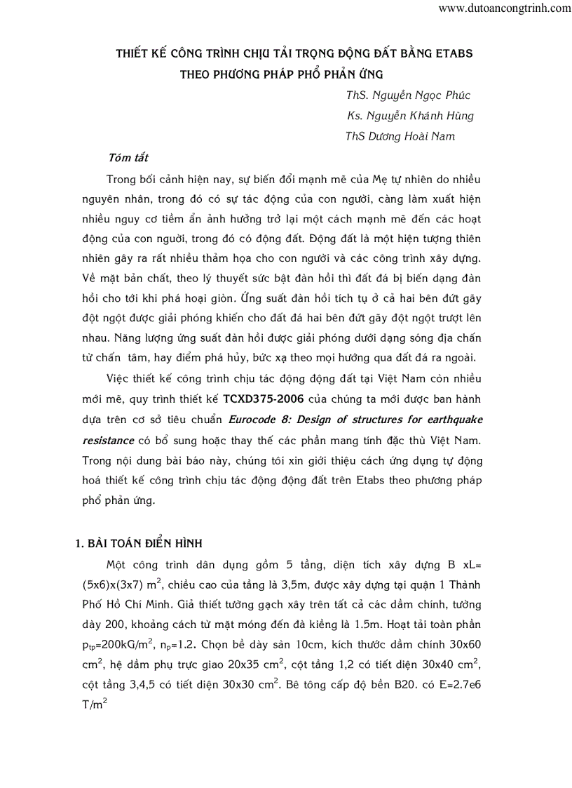 image for page Ví dụ về tính động đất cho công trình 1