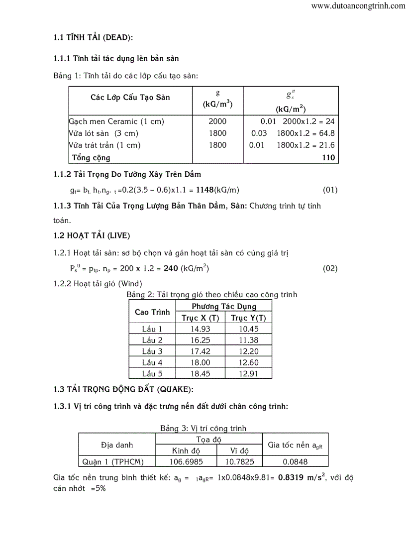 image for page Ví dụ về tính động đất cho công trình 1