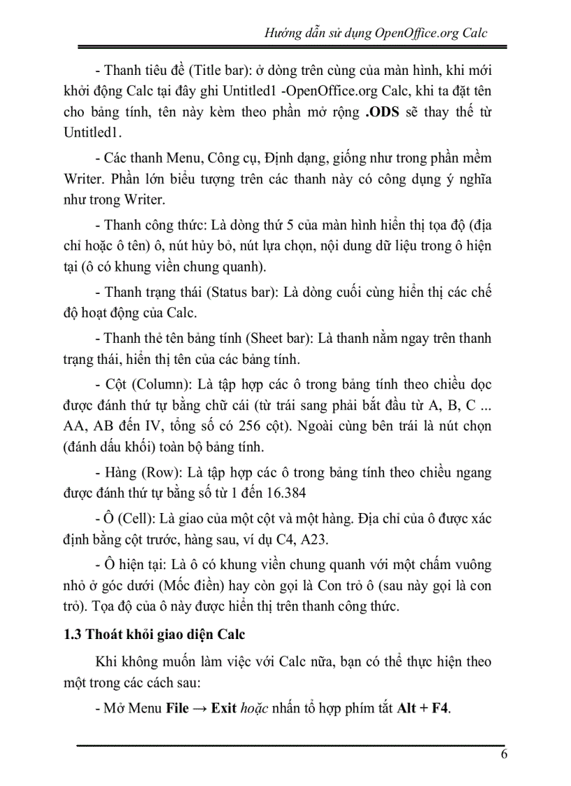 image for page OpenOffice Org Calc