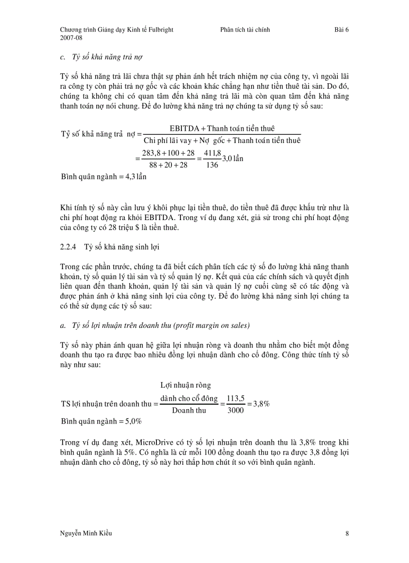 image for page Phân tích các báo cáo tài chính công ty tài liệu chương trình Fulbright
