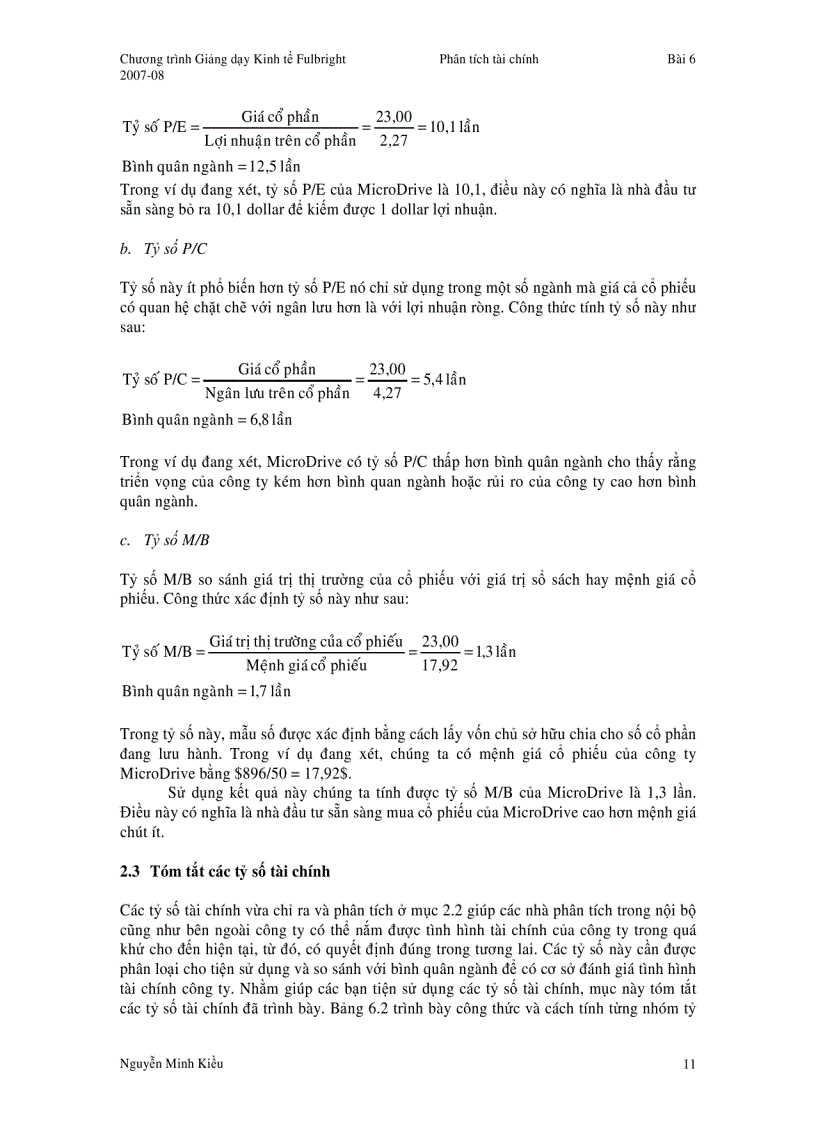 image for page Phân tích các báo cáo tài chính công ty tài liệu chương trình Fulbright