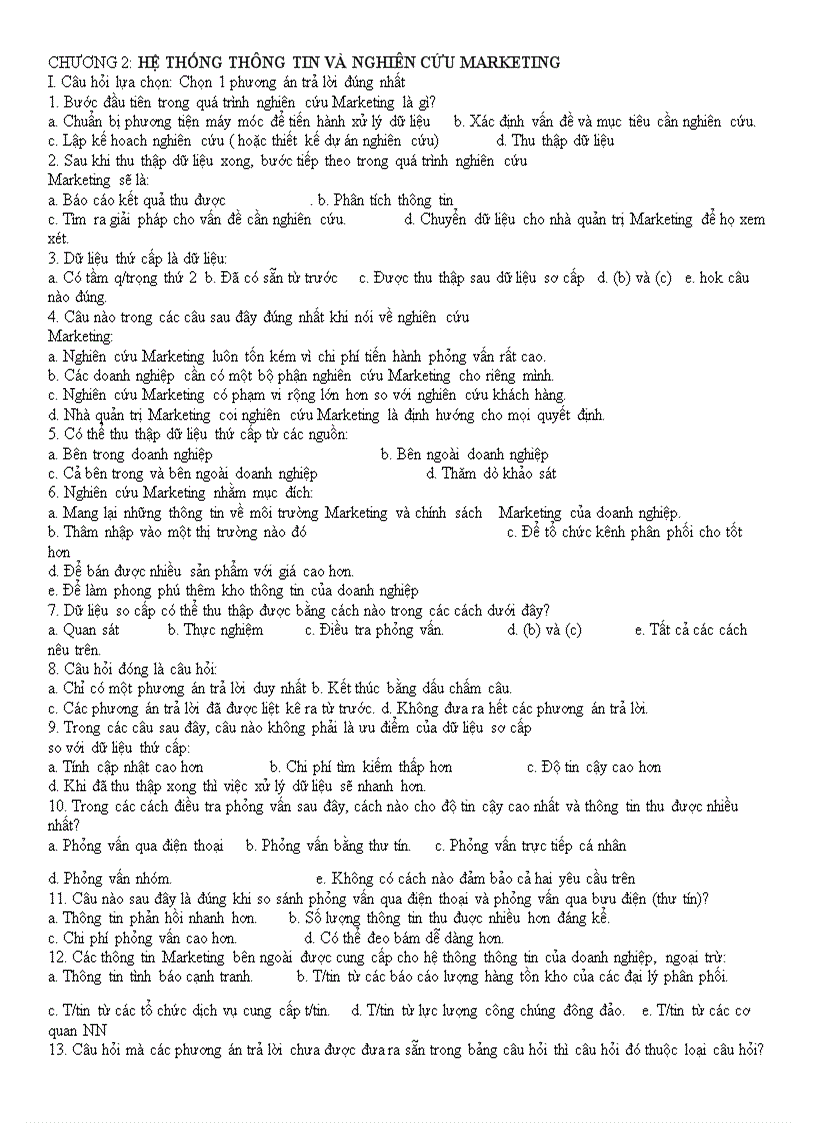 image for page Đề thi Maketing và đáp án