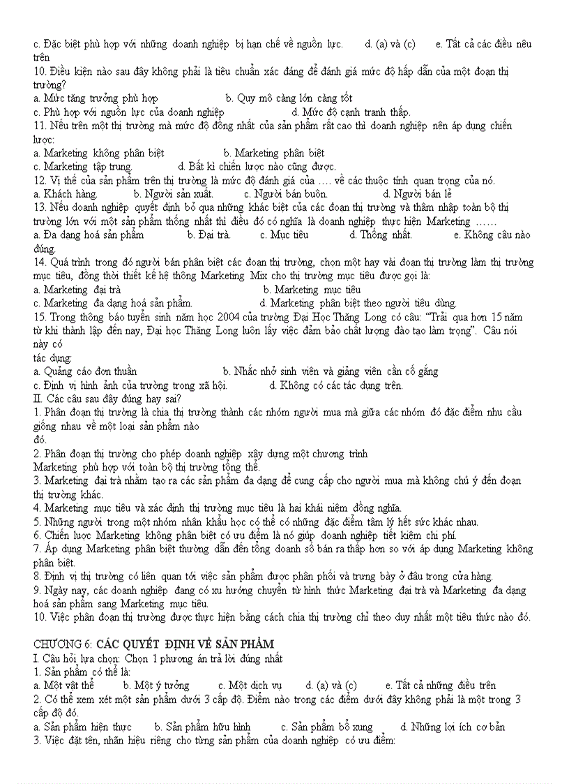 image for page Đề thi Maketing và đáp án