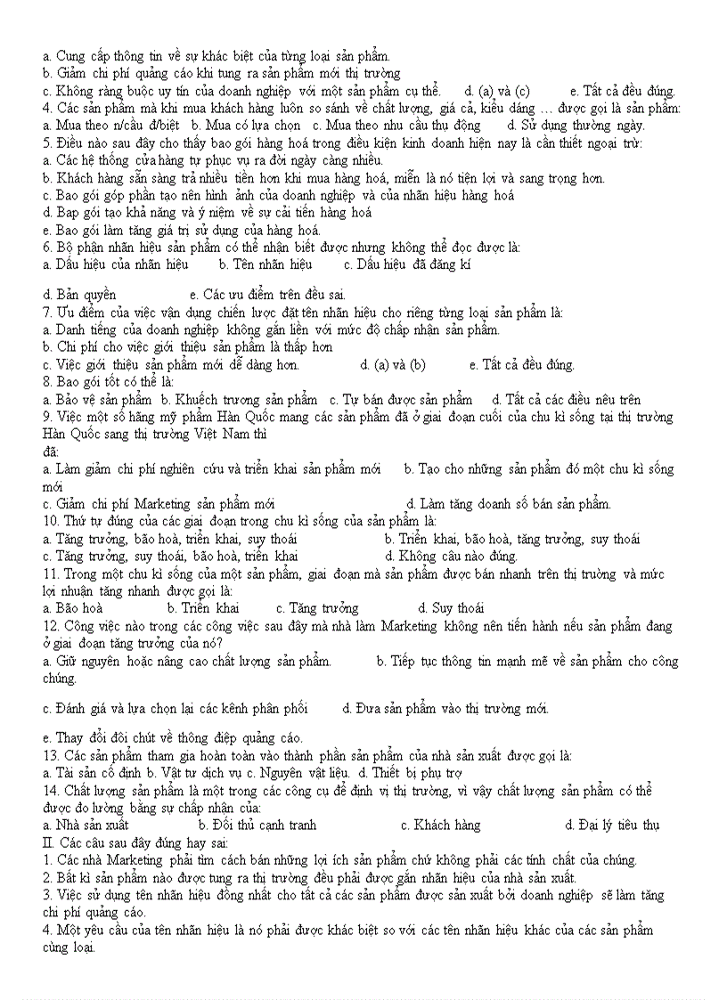 image for page Đề thi Maketing và đáp án