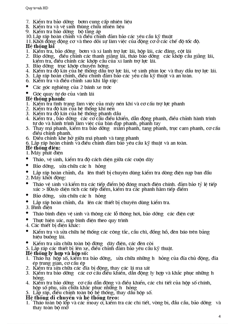 image for page Quy trình sửa chữa bảo dưỡng các cấp xe Huyndai Daewoo