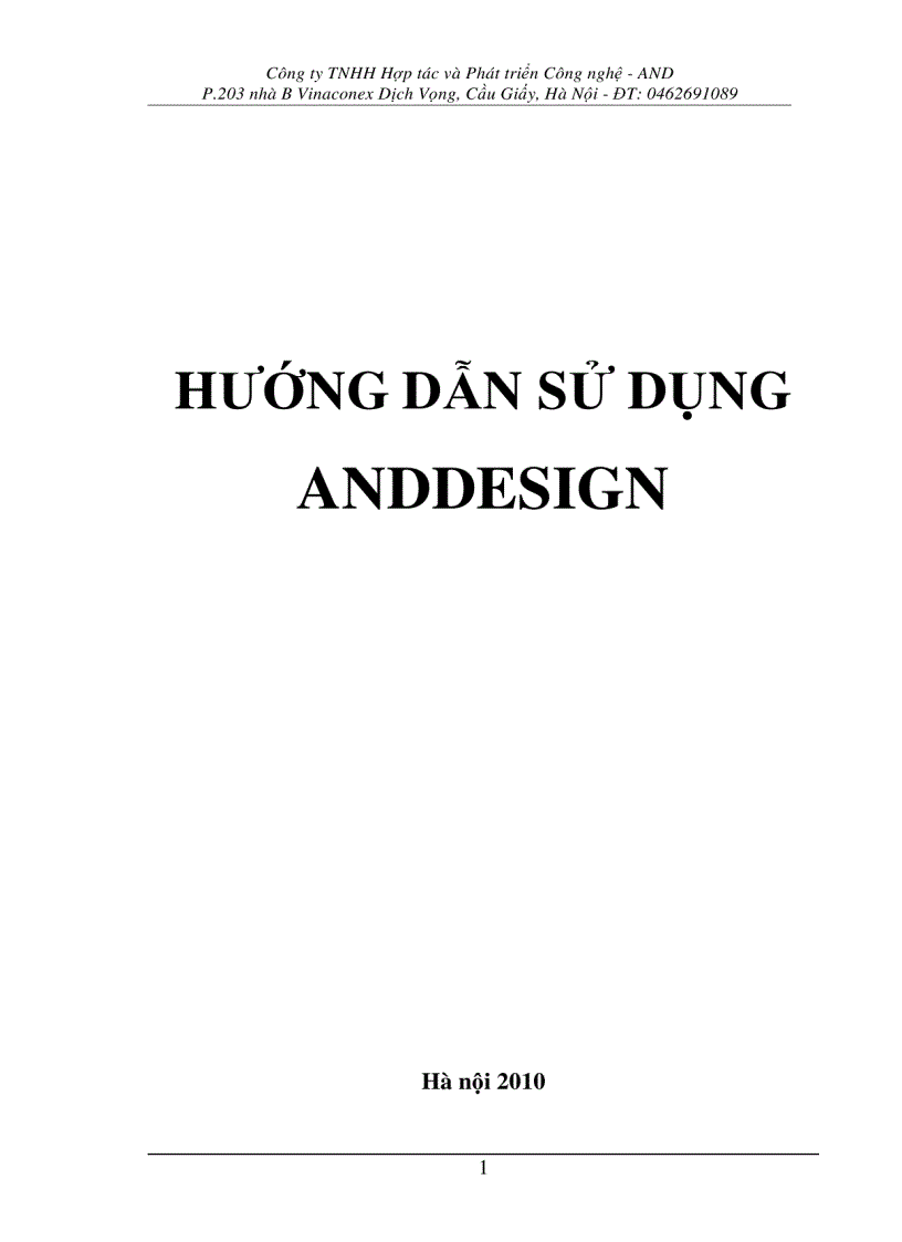 Hướng dẫn sử dụng ANDDESIGN