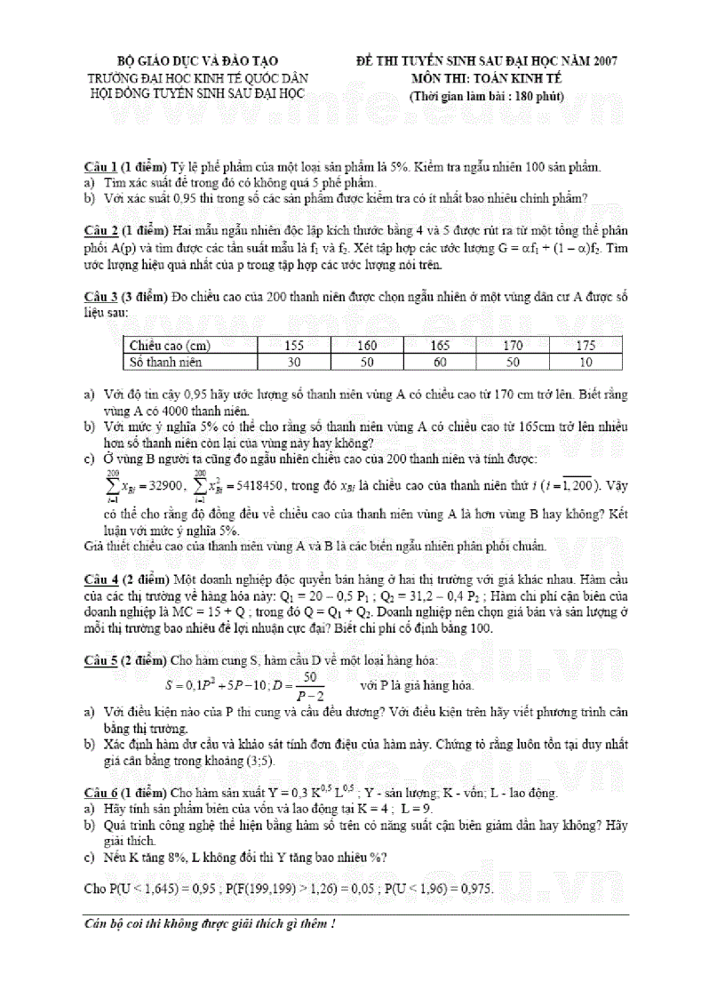 image for page Bộ đề thi cao học kinh tế Môn Toán cơ bản tổng hợp