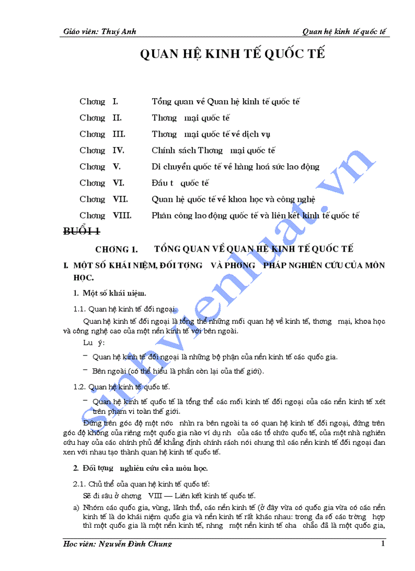 image for page Bài giảng môn Quan hệ kinh tế quốc tế