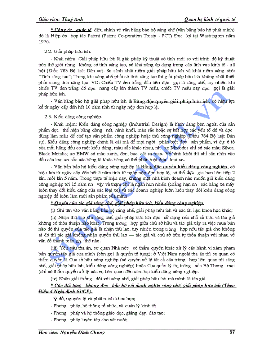 image for page Bài giảng môn Quan hệ kinh tế quốc tế