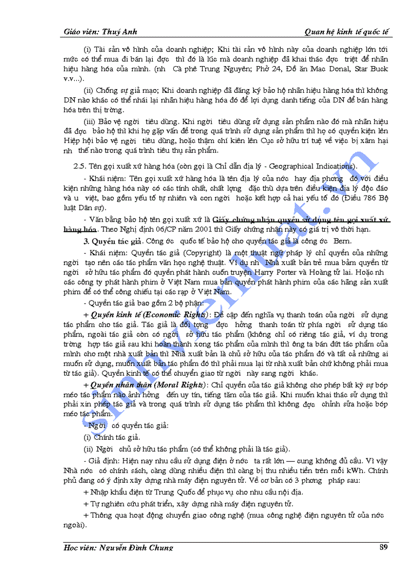 image for page Bài giảng môn Quan hệ kinh tế quốc tế