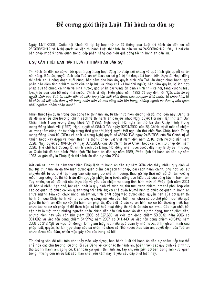 image for page Đề cương giới thiệu Luật Thi hành án dân sự