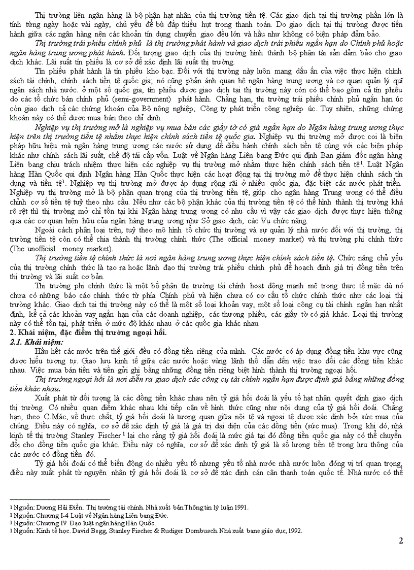 Những vấn đề cơ bản về pháp luật thị trường tiền tệ ngoại hối