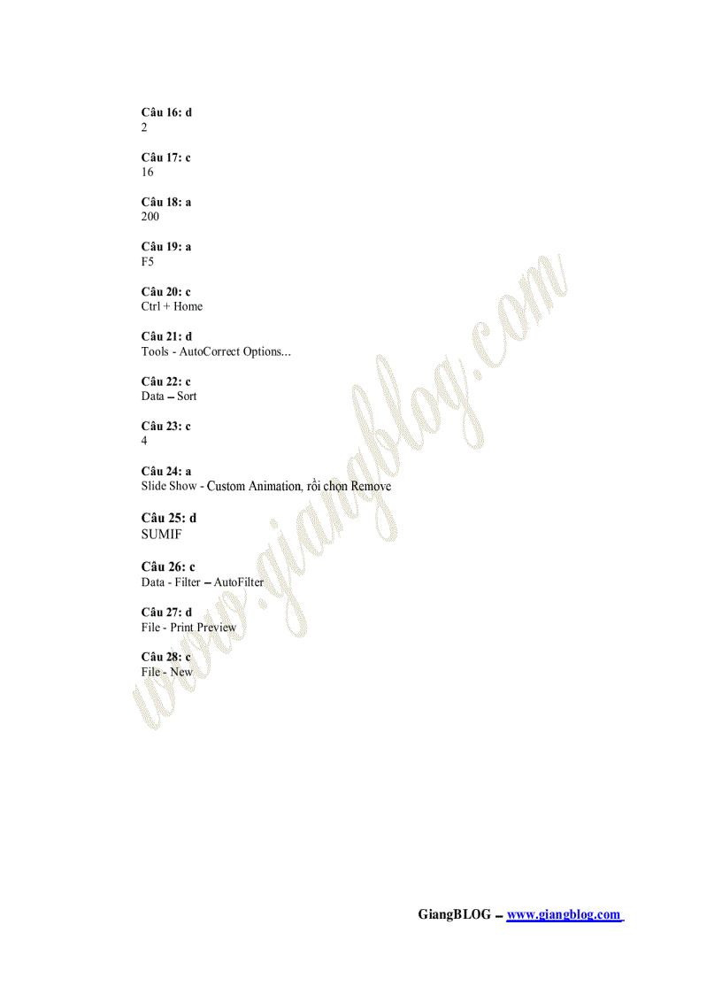 image for page Đề thi Tin học vào Agribank 7 11 2010