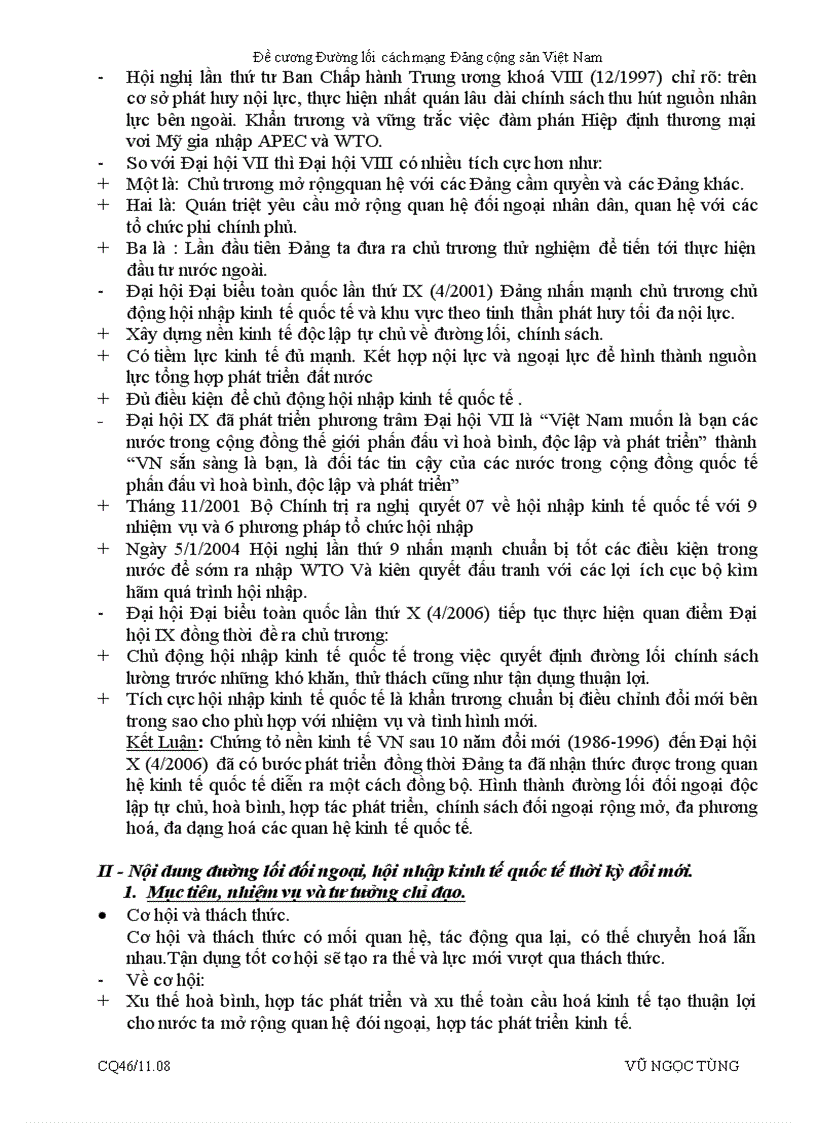 image for page Đề cương môn Đường lối cách mạng của Đảng Cộng Sản Việt Nam