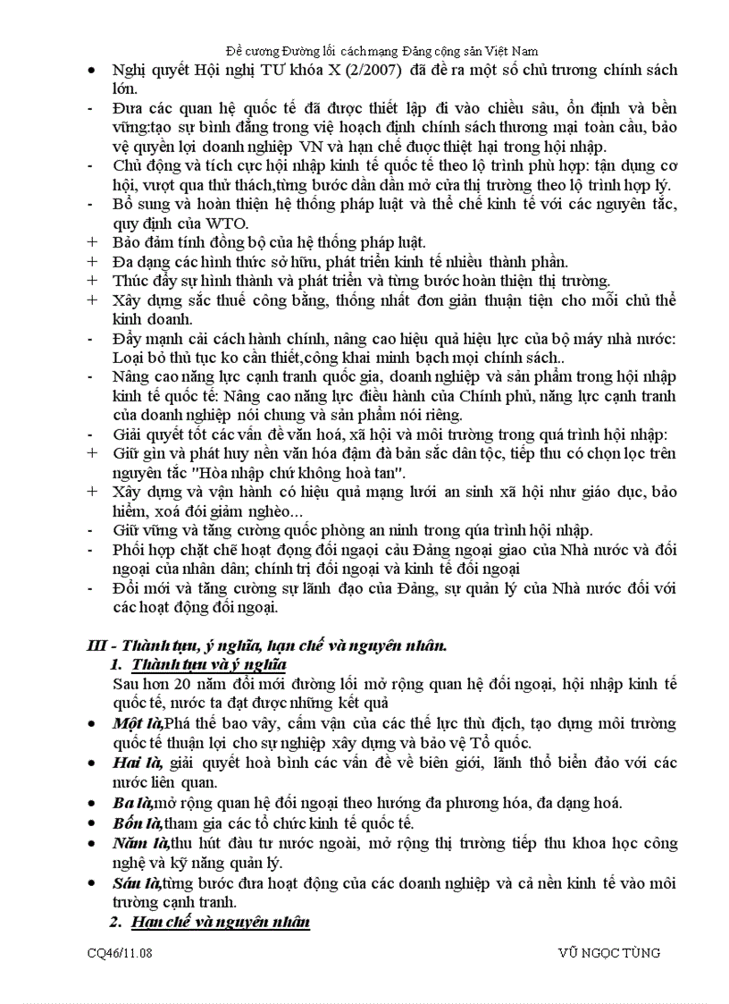 image for page Đề cương môn Đường lối cách mạng của Đảng Cộng Sản Việt Nam