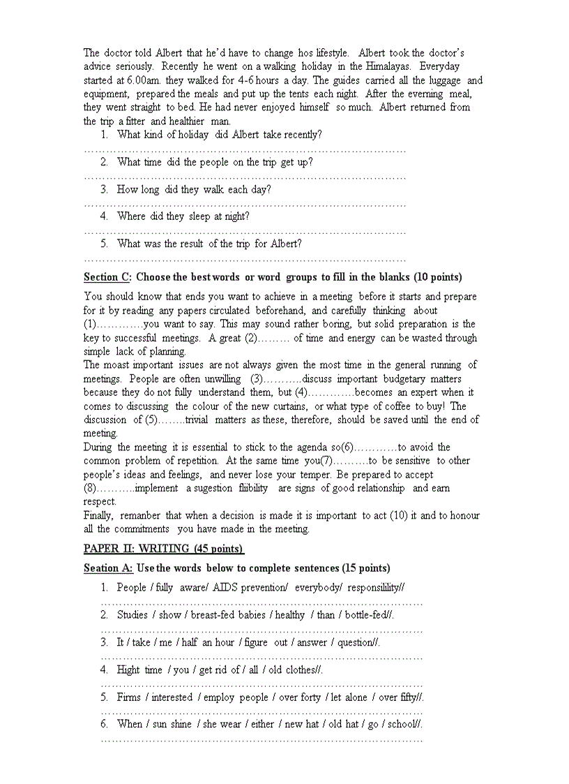 image for page Đề thi tuyển sinh văn bằng 2 môn tiếng anh vào trường ktqd đề số 3